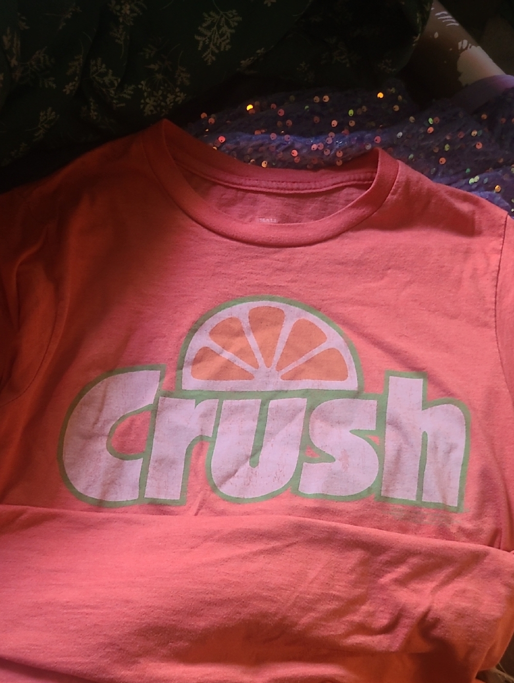 Logo CRUSH soda T-Shirt in Coral Pink Orange